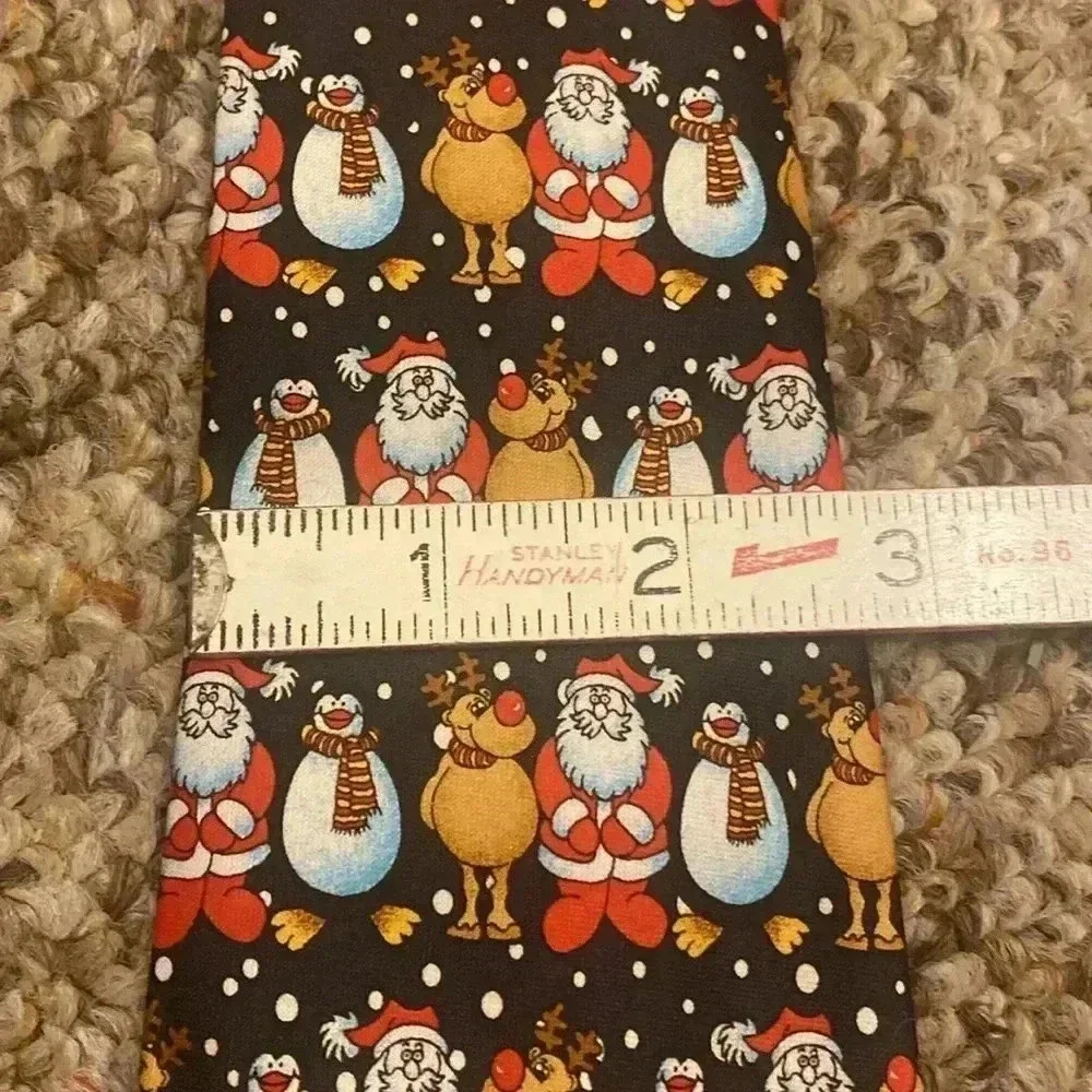 Rene Chagal Christmas tie with Santa, reindeer and snowman
